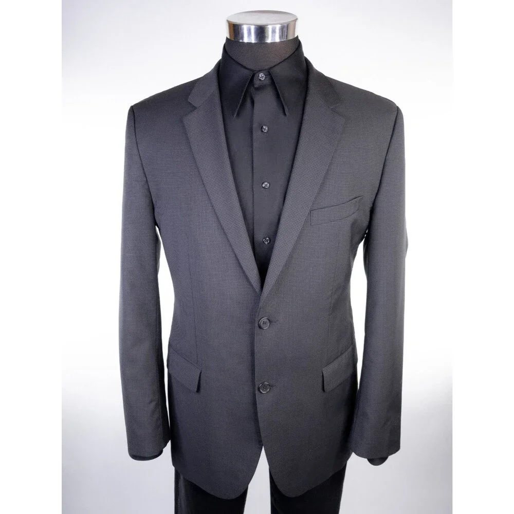 Hugo Boss THE GRAND Sport Coat Jacket Blazer Sz 42R Two Button Wool Gray Check